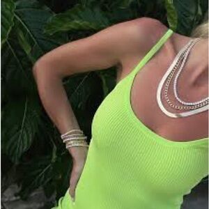 LAPOINTE Strappy Ribbed-Knit Tank Dress (D10)